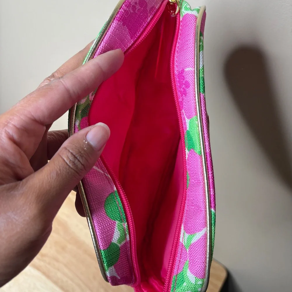 Lilly Pulitzer for ESTĒE Lauder Spring Pink Green Floral Cosmetic Makeup Bag
